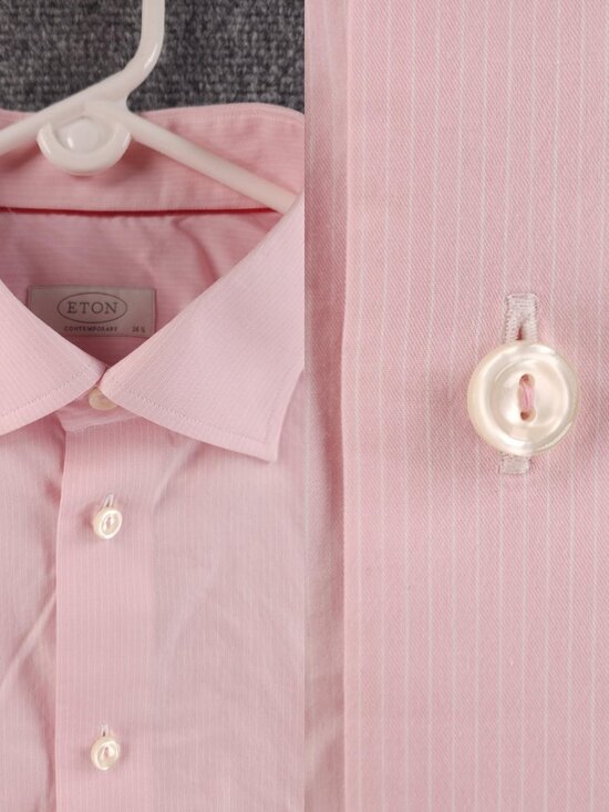 eton Other - Eton Romania Pink 16.5 Striped Cotton Elegant Shirt Button Up Convertible Cuff